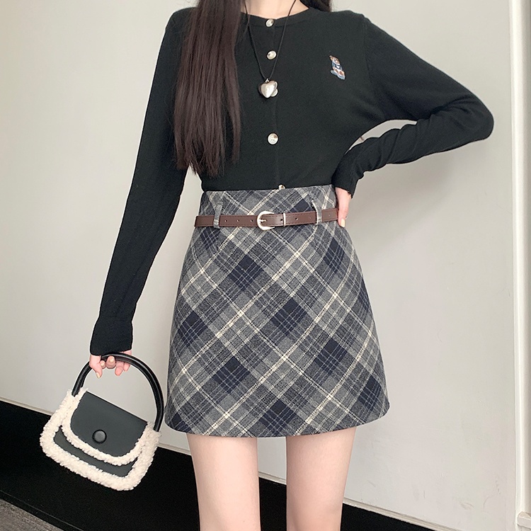 Autumn and winter large yard high waist retro skirt