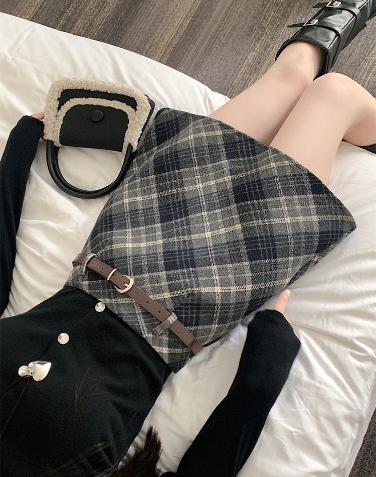 Autumn and winter large yard high waist retro skirt
