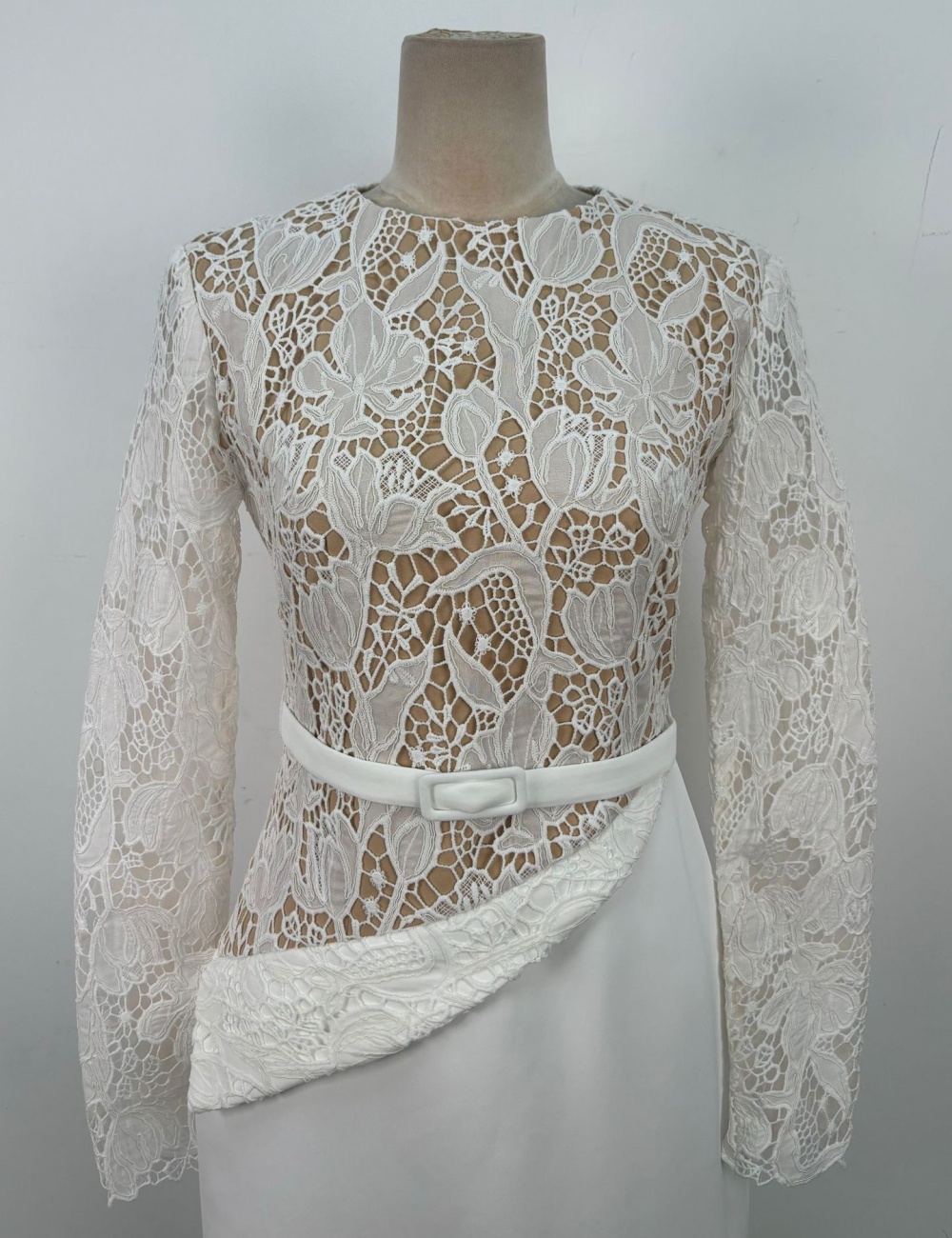 Niche temperament long dress splice lace dress