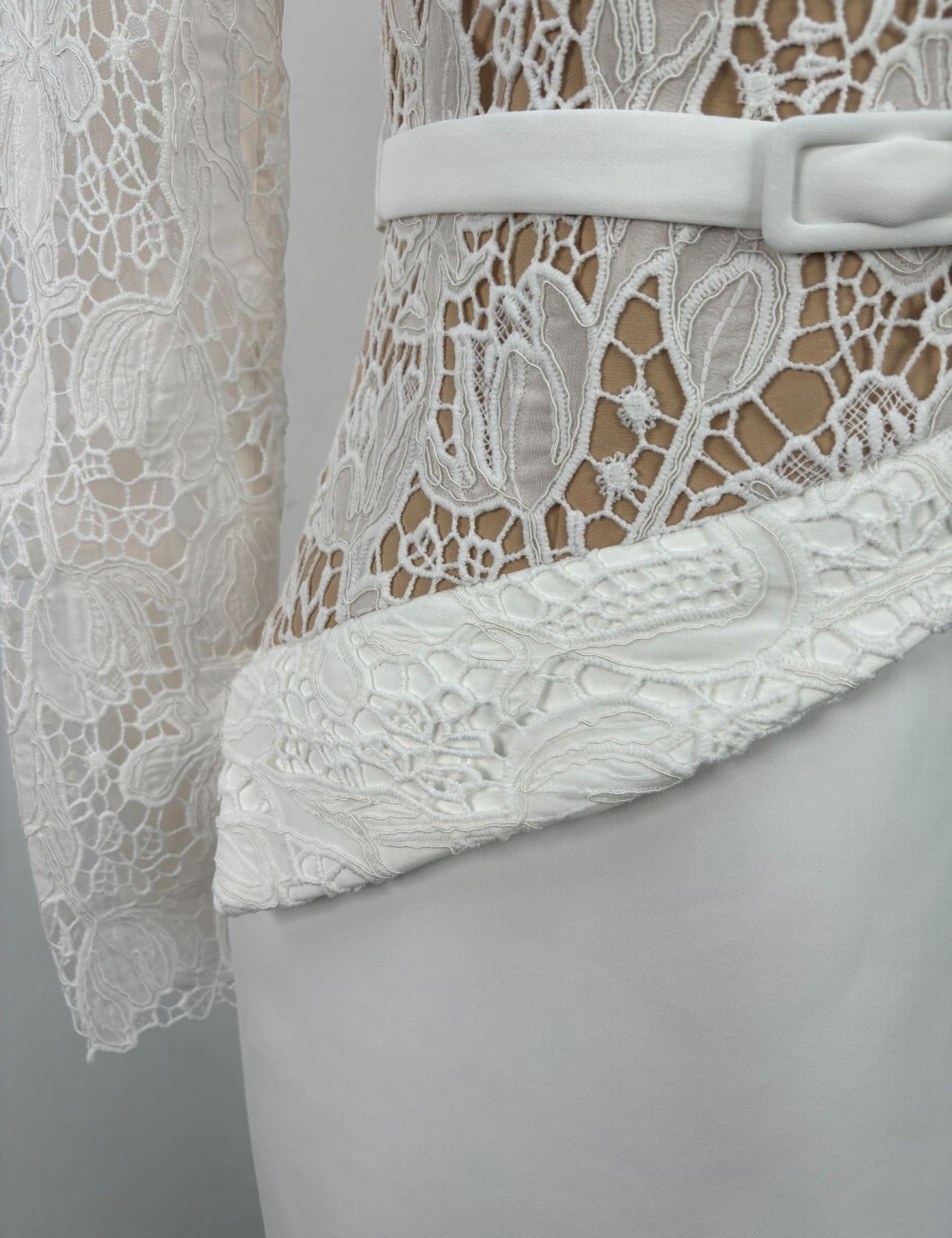 Niche temperament long dress splice lace dress