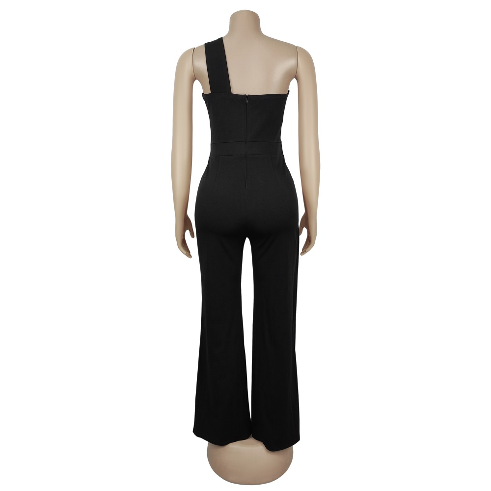 Fashion sloping shoulder European style jumpsuit