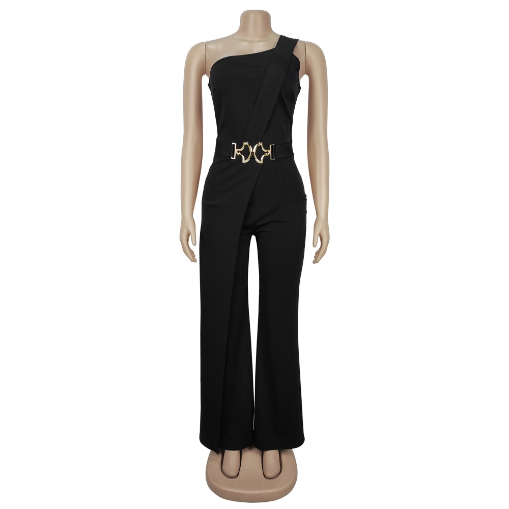 Fashion sloping shoulder European style jumpsuit