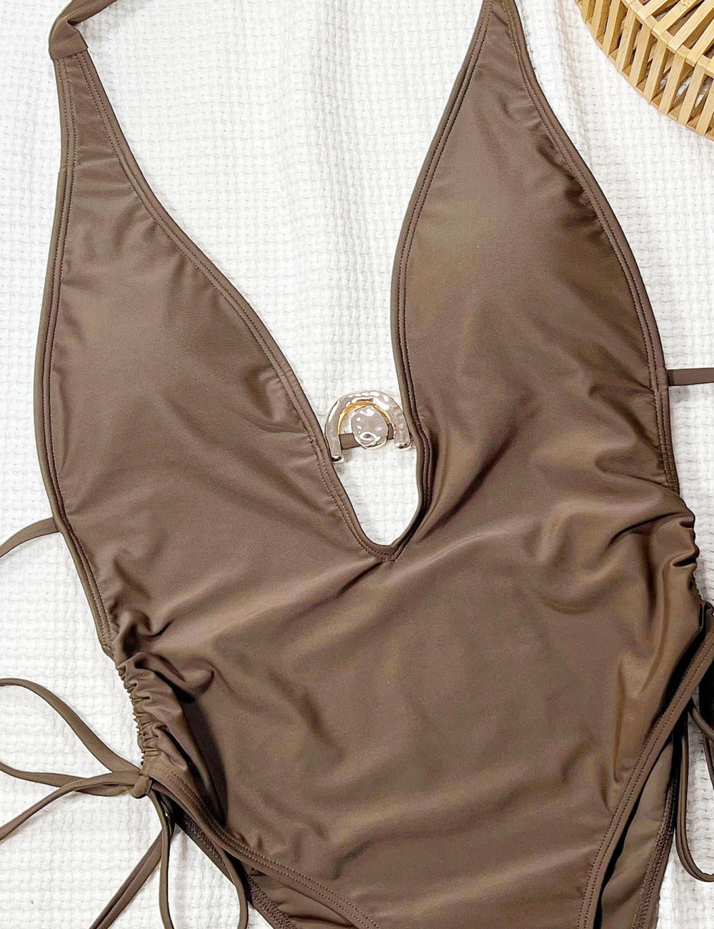 Sandy beach bikini conjoined high waist swimwear for women