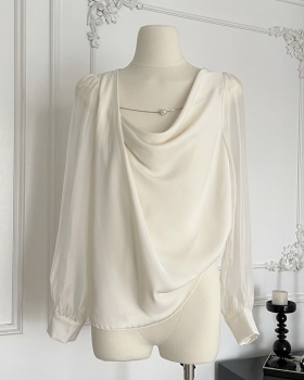 Satin commuting niche tops long sleeve temperament shirt
