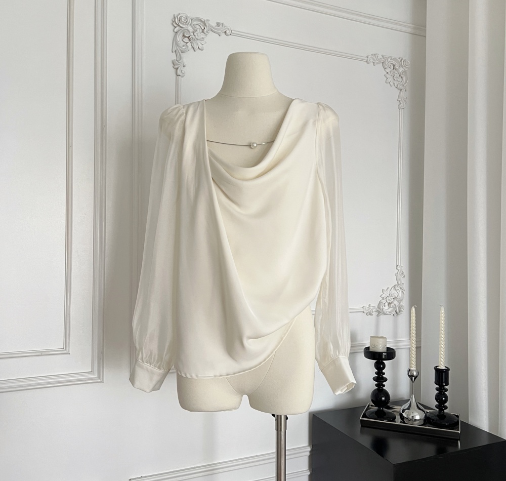 Satin commuting niche tops long sleeve temperament shirt