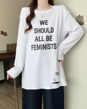 Holes bottoming shirt autumn tops for women