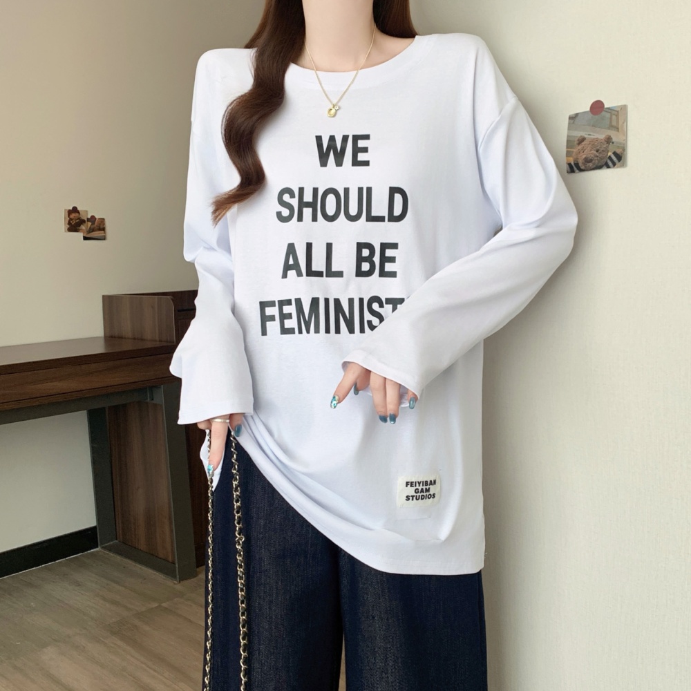 Holes bottoming shirt autumn tops for women
