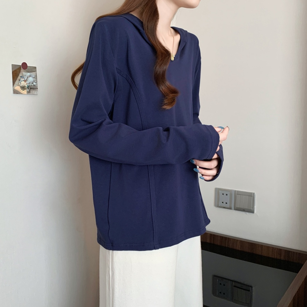 Simple U-neck bottoming shirt slim T-shirt for women