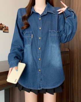 Casual denim coat all-match loose bottoming shirt