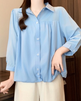 Western style pure slim tops loose large yard shirt