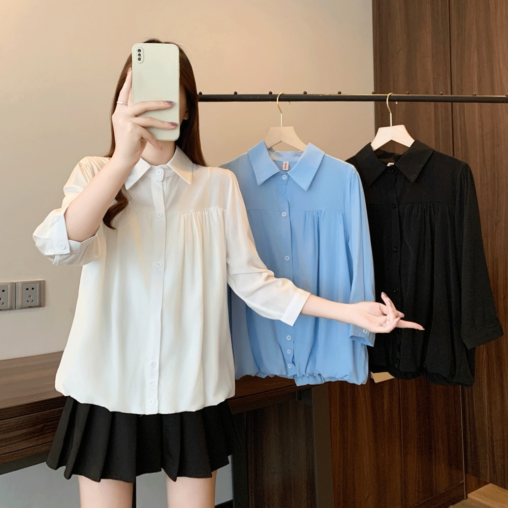 Western style pure slim tops loose large yard shirt
