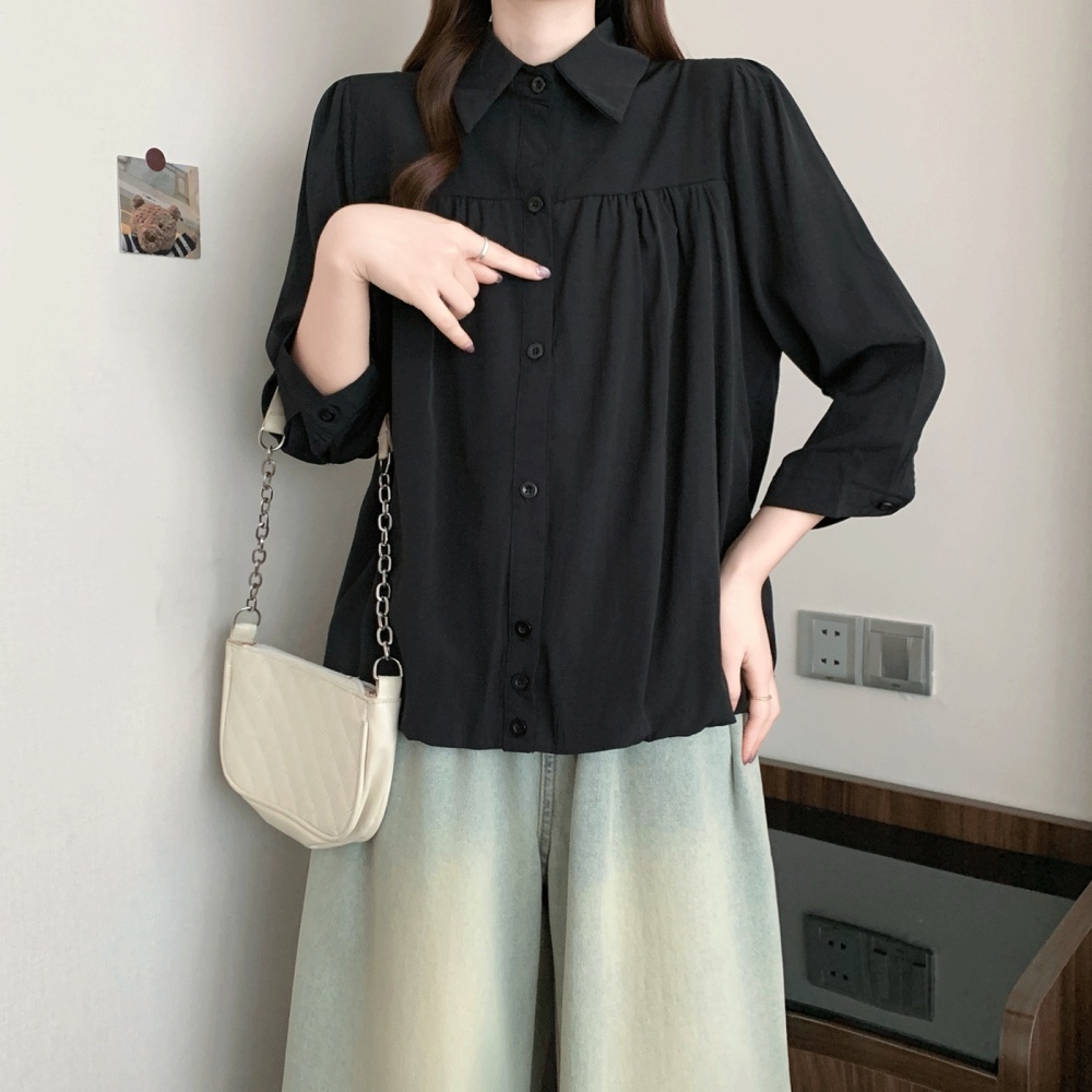 Western style pure slim tops loose large yard shirt