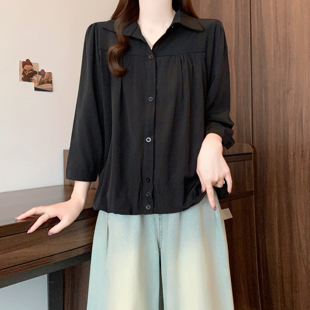 Western style pure slim tops loose large yard shirt
