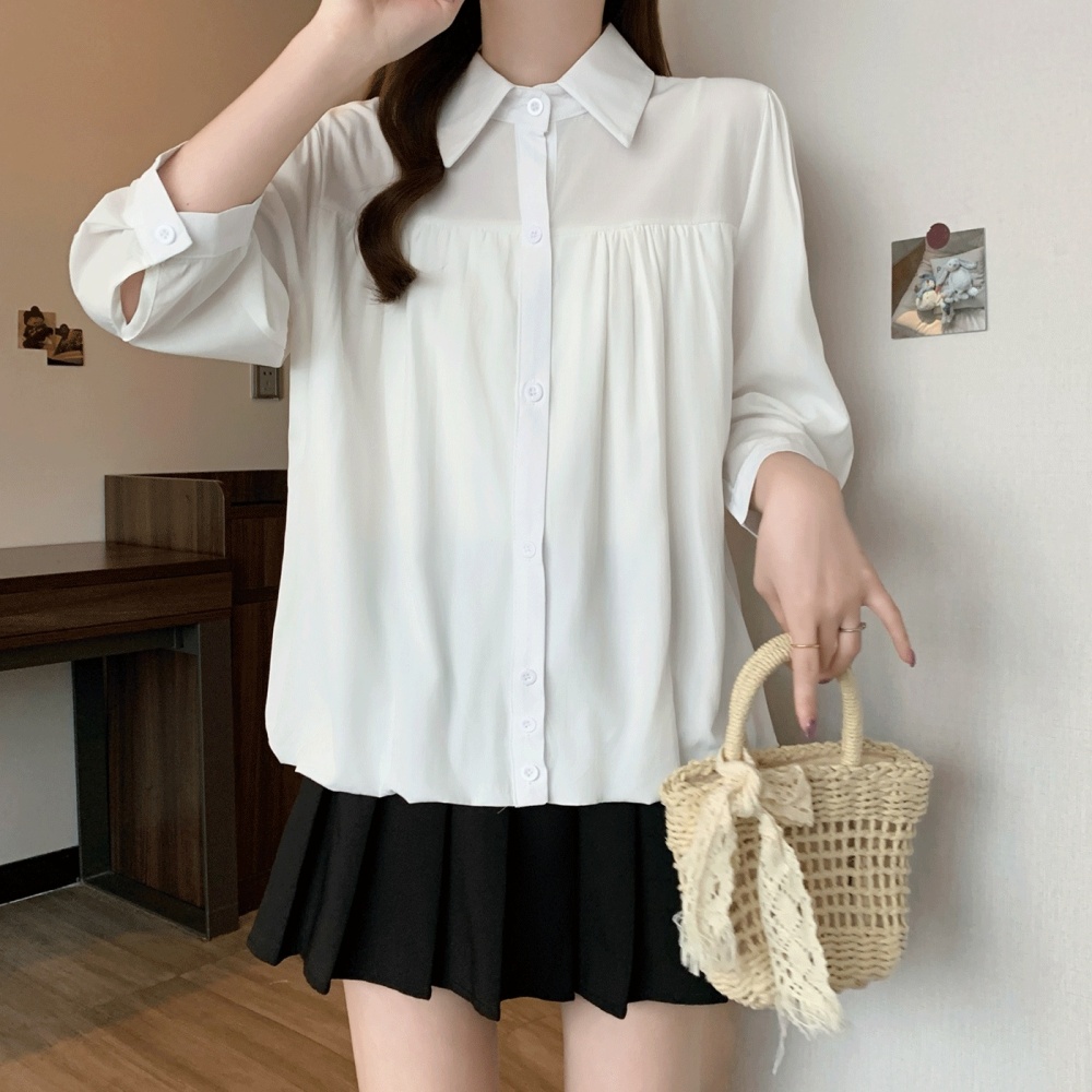 Western style pure slim tops loose large yard shirt