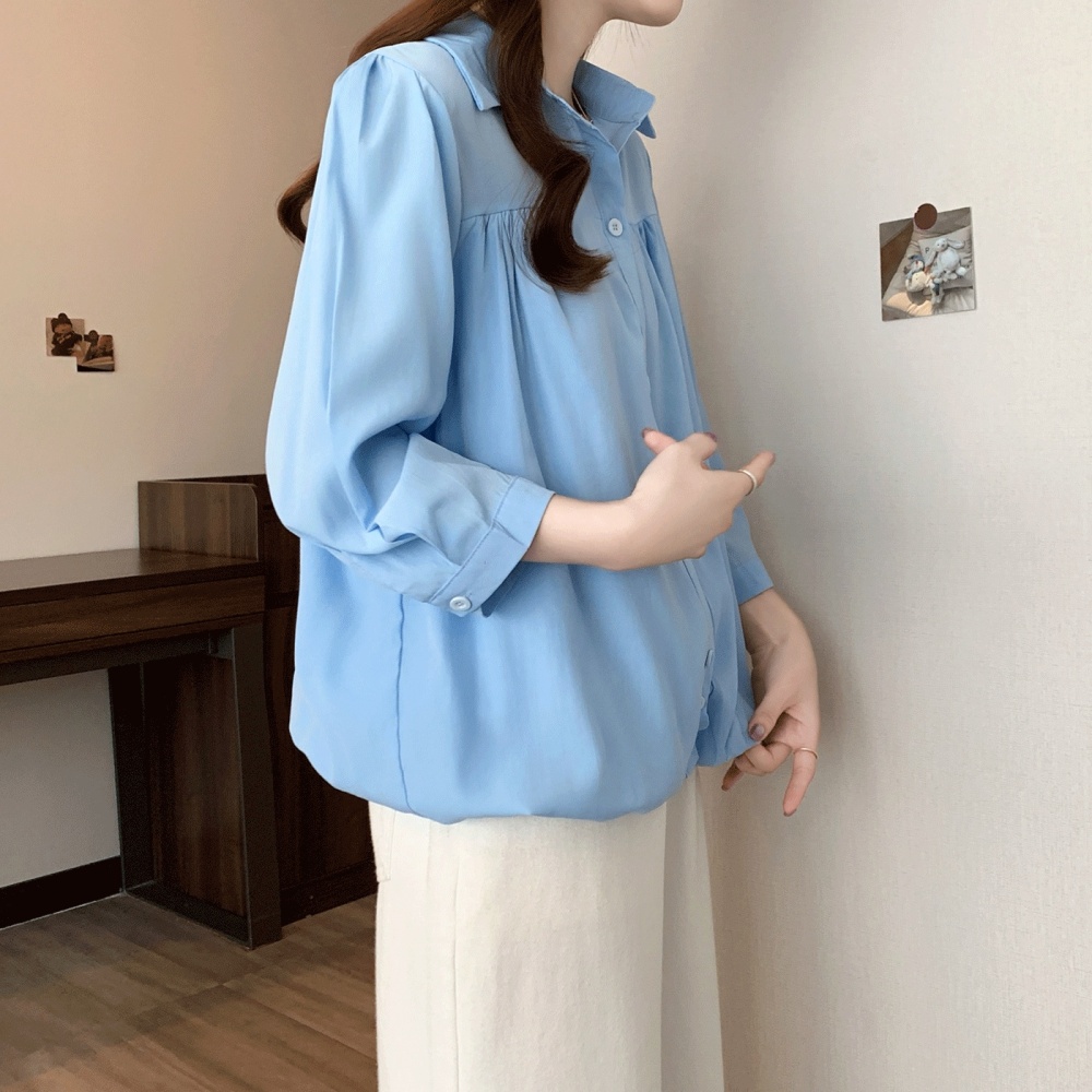Western style pure slim tops loose large yard shirt