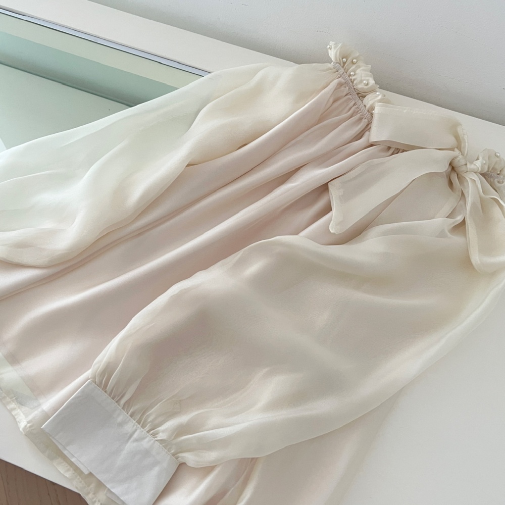 Long sleeve tops lotus leaf edges shirt for women