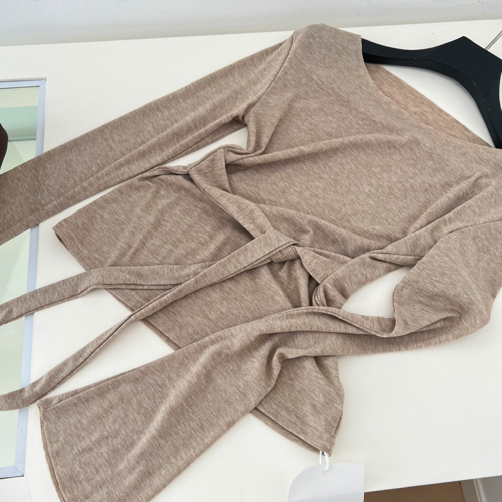 Thin knitted tops summer skirt a set for women