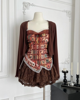 Sling Casual vest summer short skirt 3pcs set