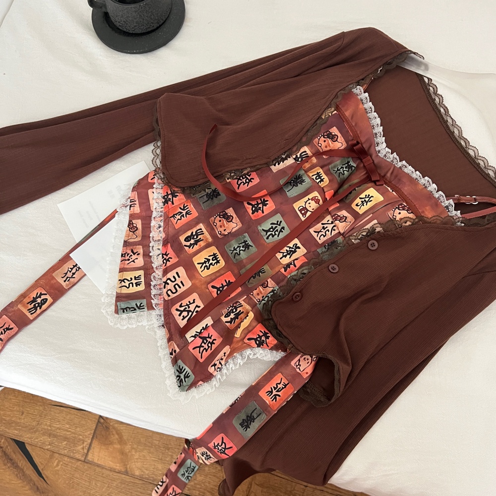 Sling Casual vest summer short skirt 3pcs set