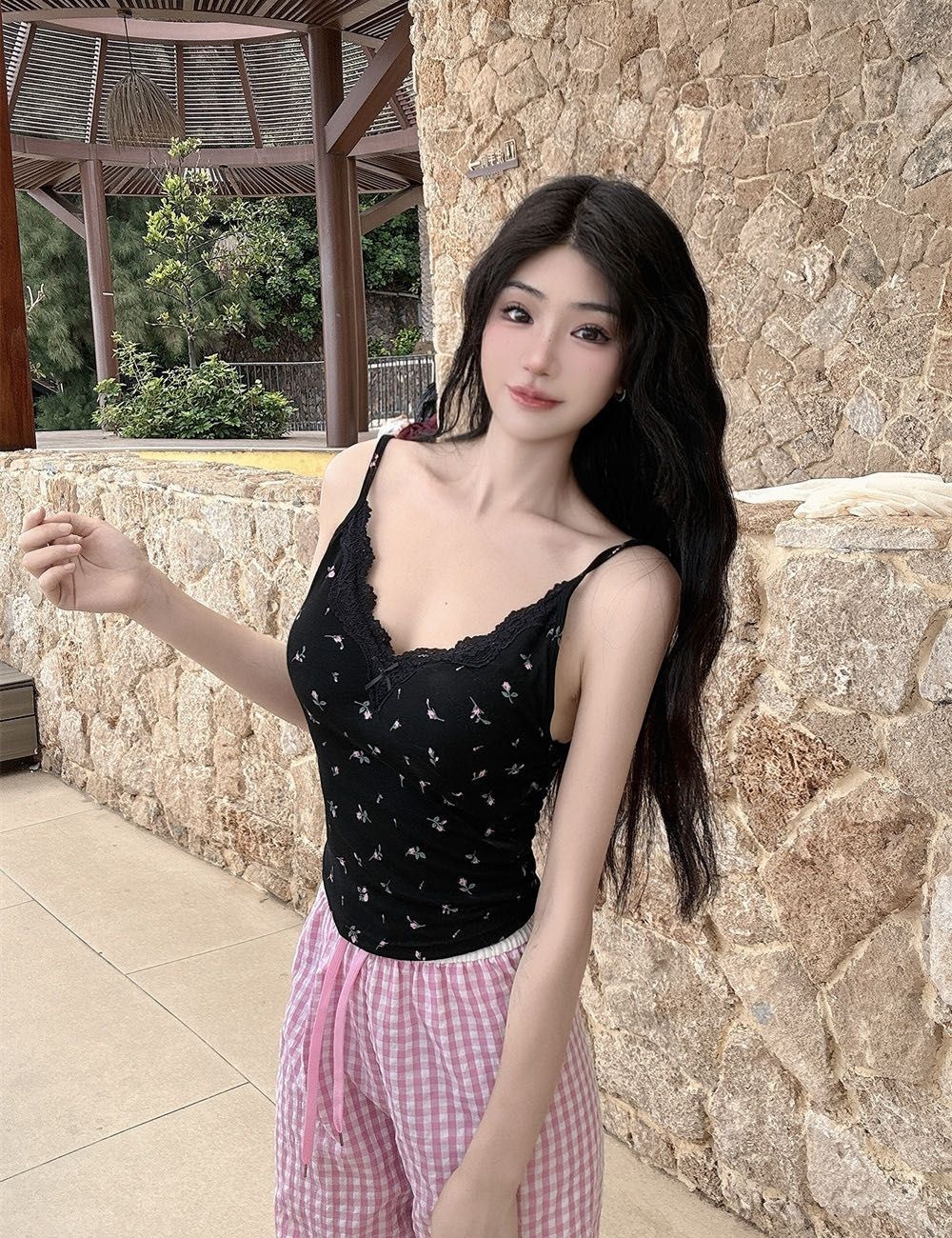 Sling splice underwear beauty back sleeveless tops