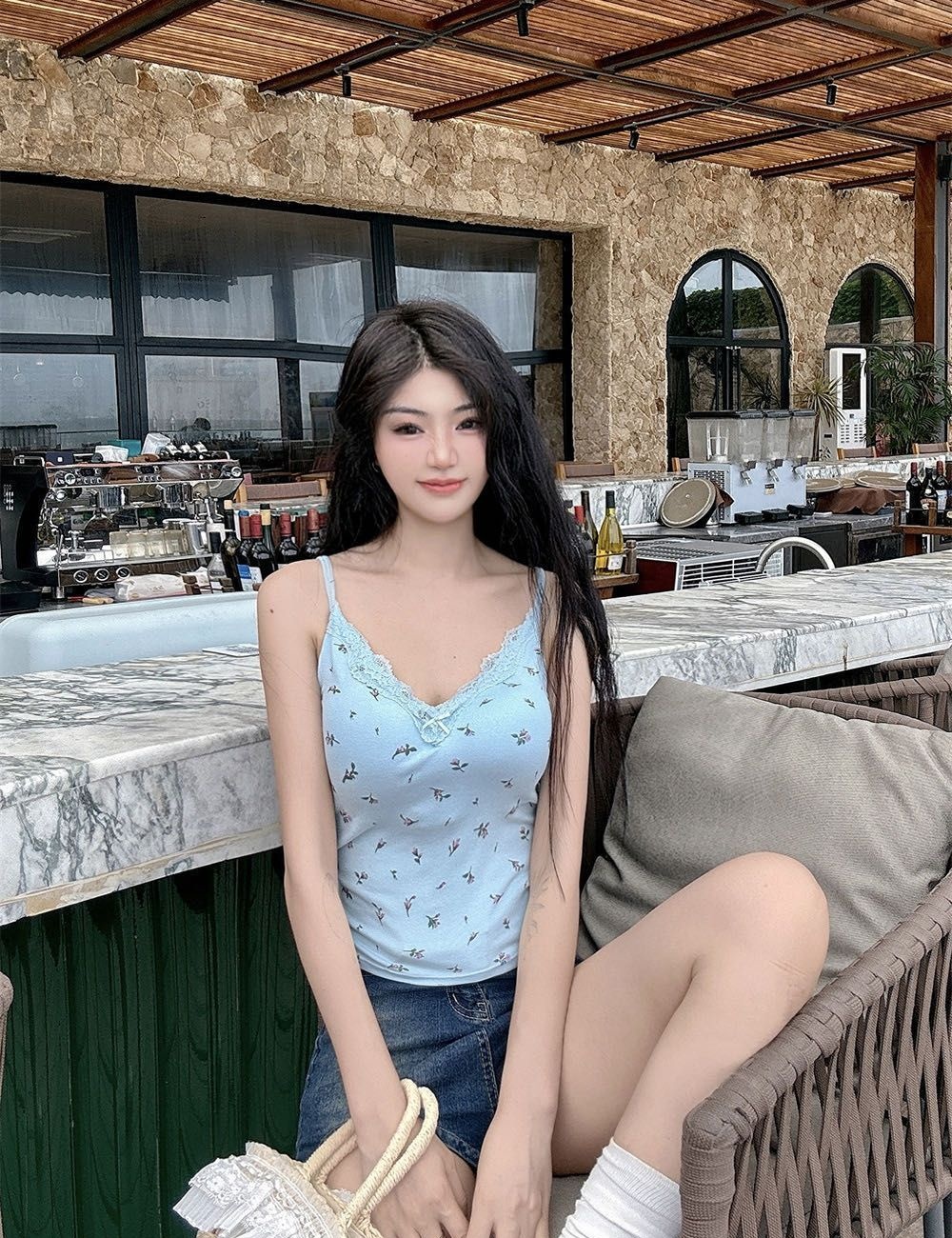 Sling splice underwear beauty back sleeveless tops