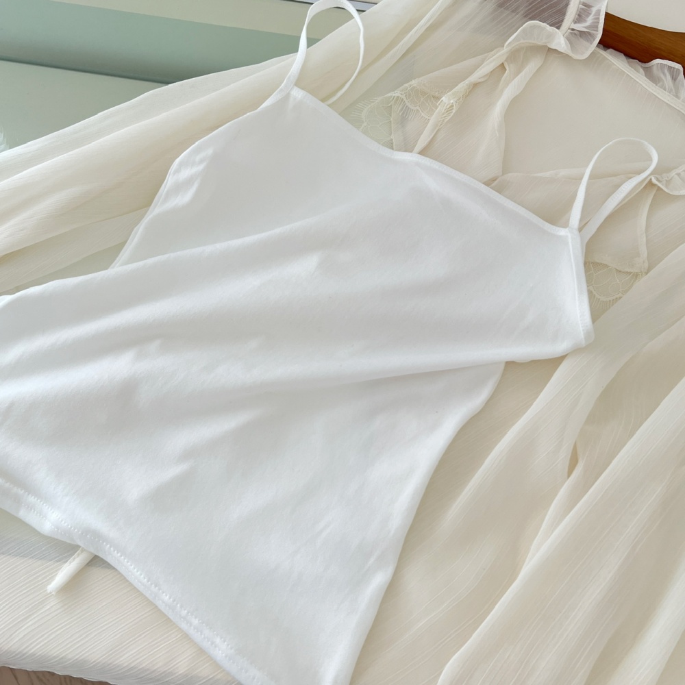 Lotus leaf edges France style romantic small shirt 2pcs set