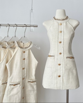 Temperament chanelstyle dress autumn T-back for women