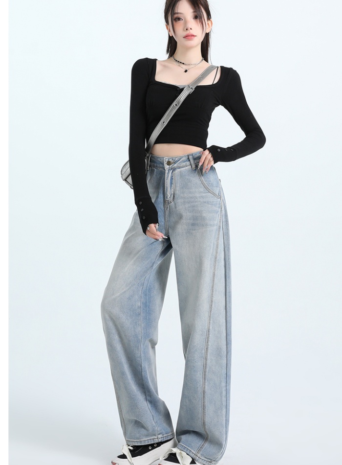American style autumn jeans fashion pants for women