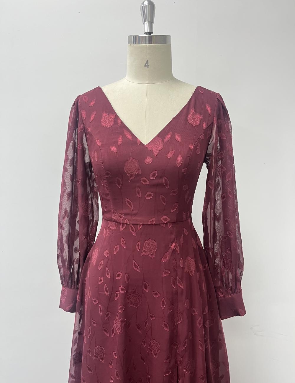 Lace high split dress European style formal dress