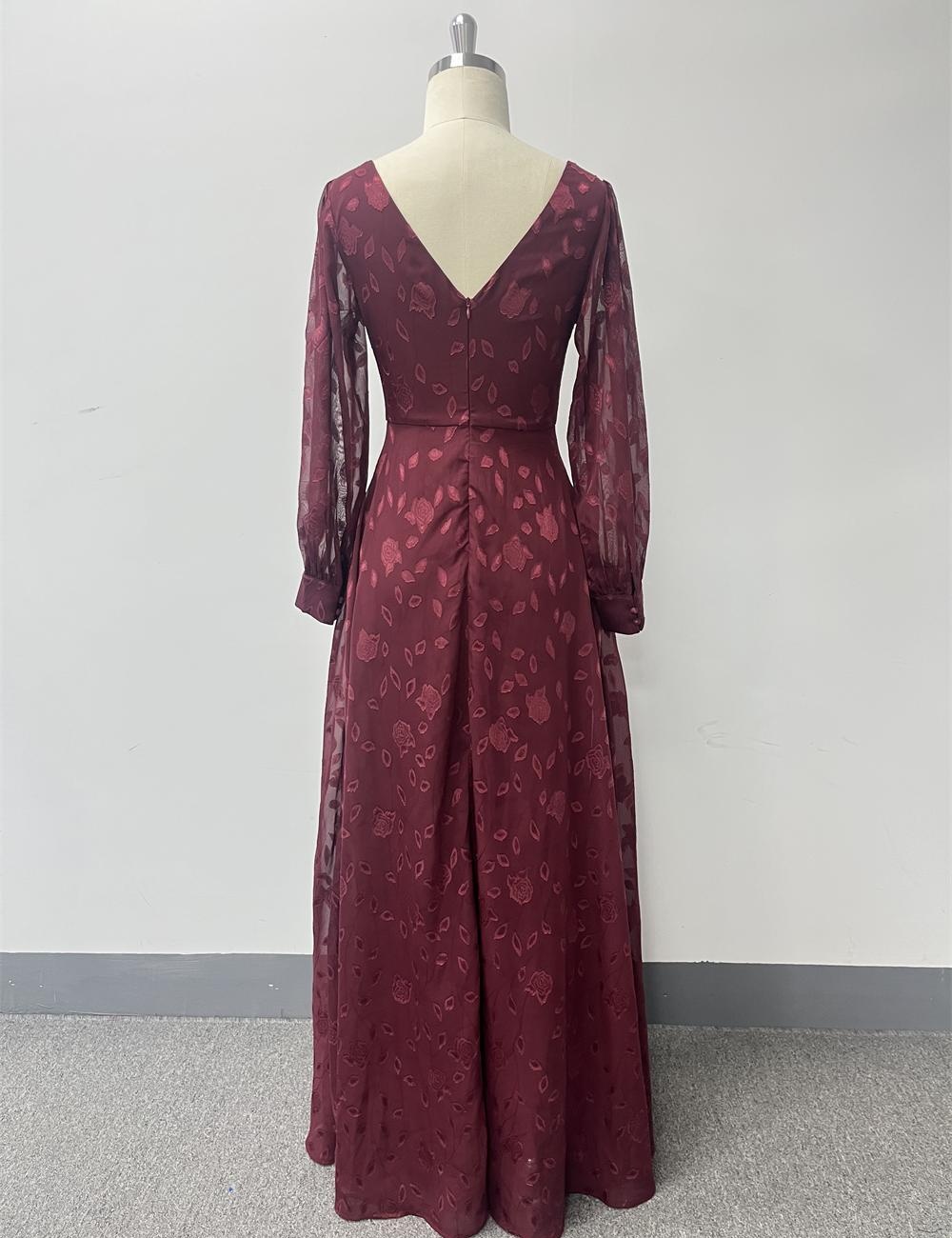 Lace high split dress European style formal dress