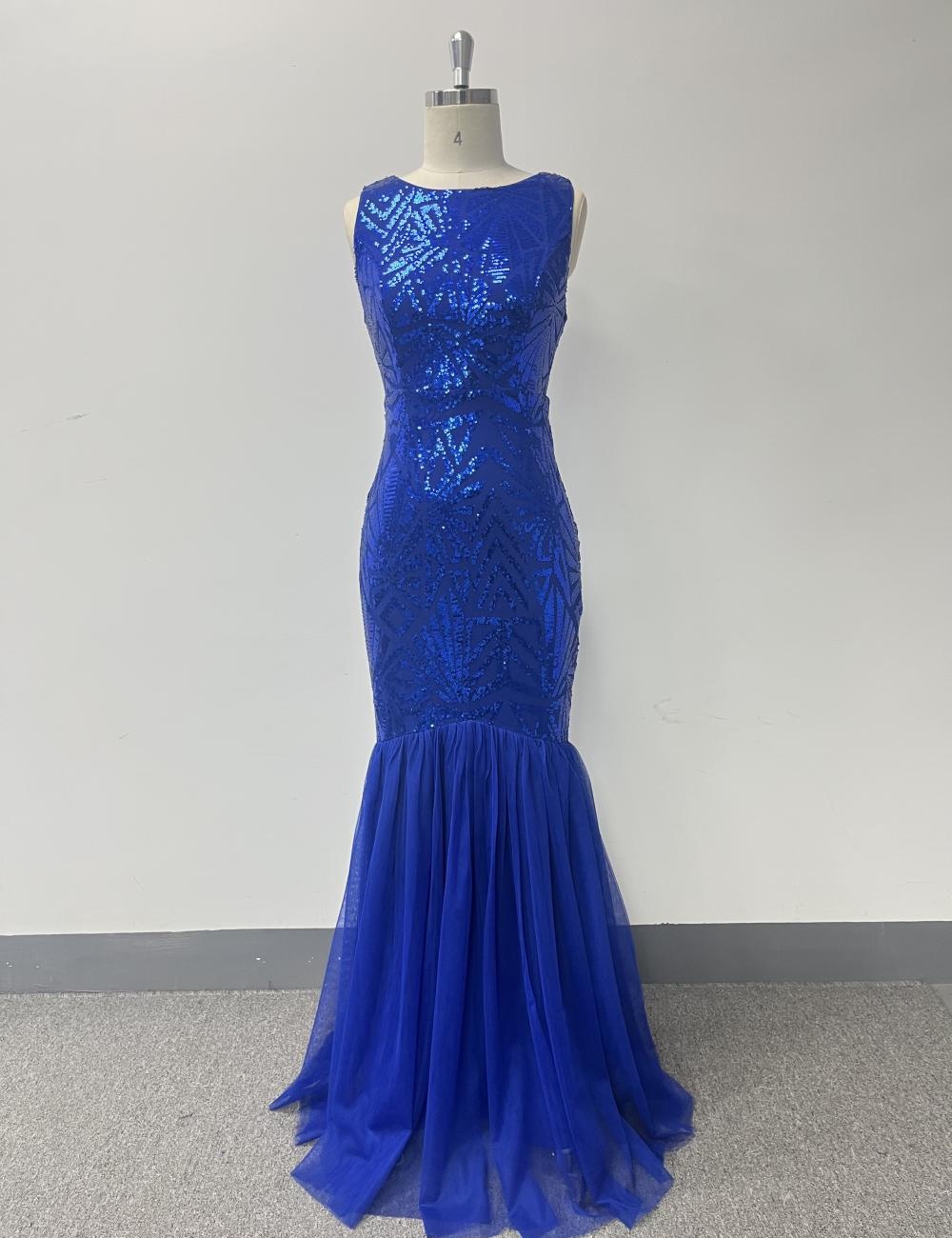 Sleeveless glitter dress luxurious formal dress