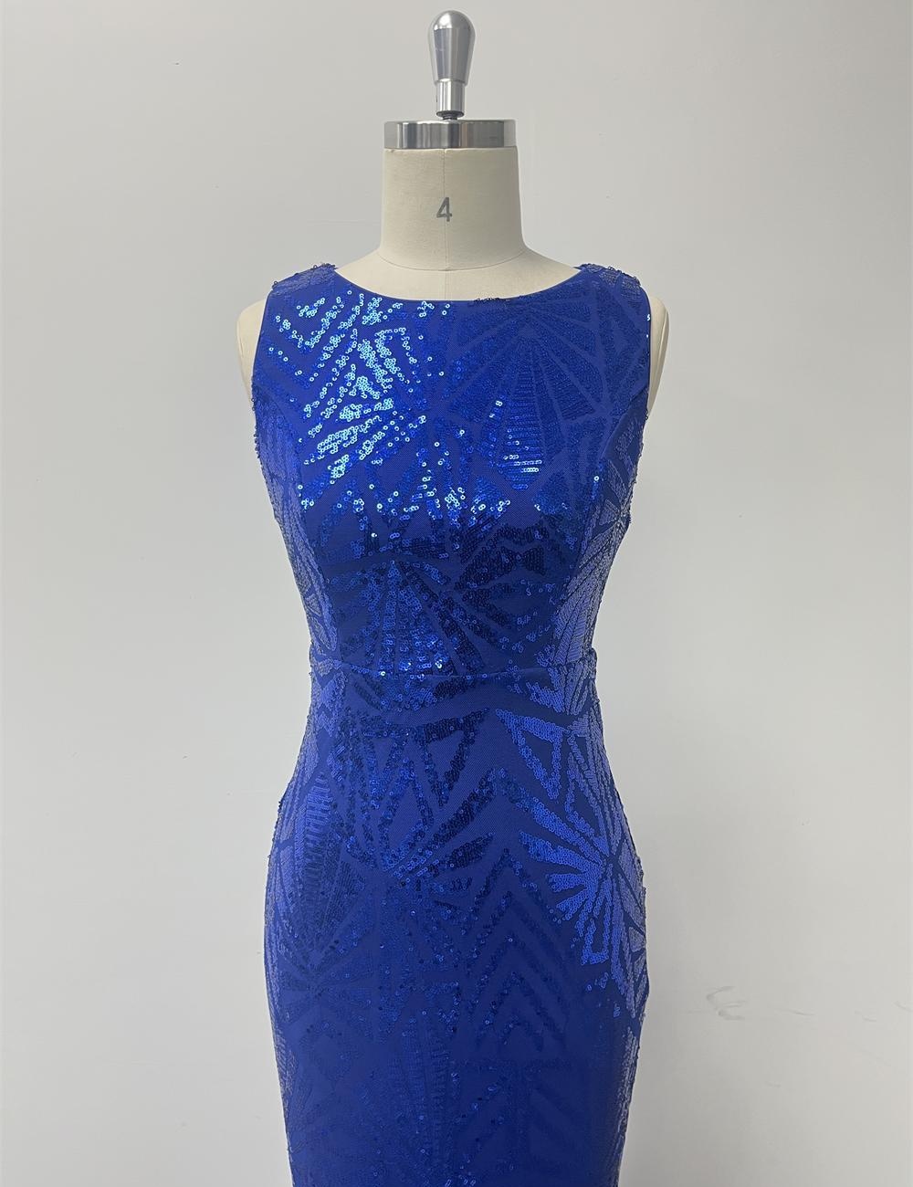 Sleeveless glitter dress luxurious formal dress