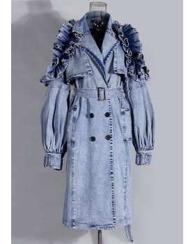 Fashion pinched waist coat personality overcoat for women