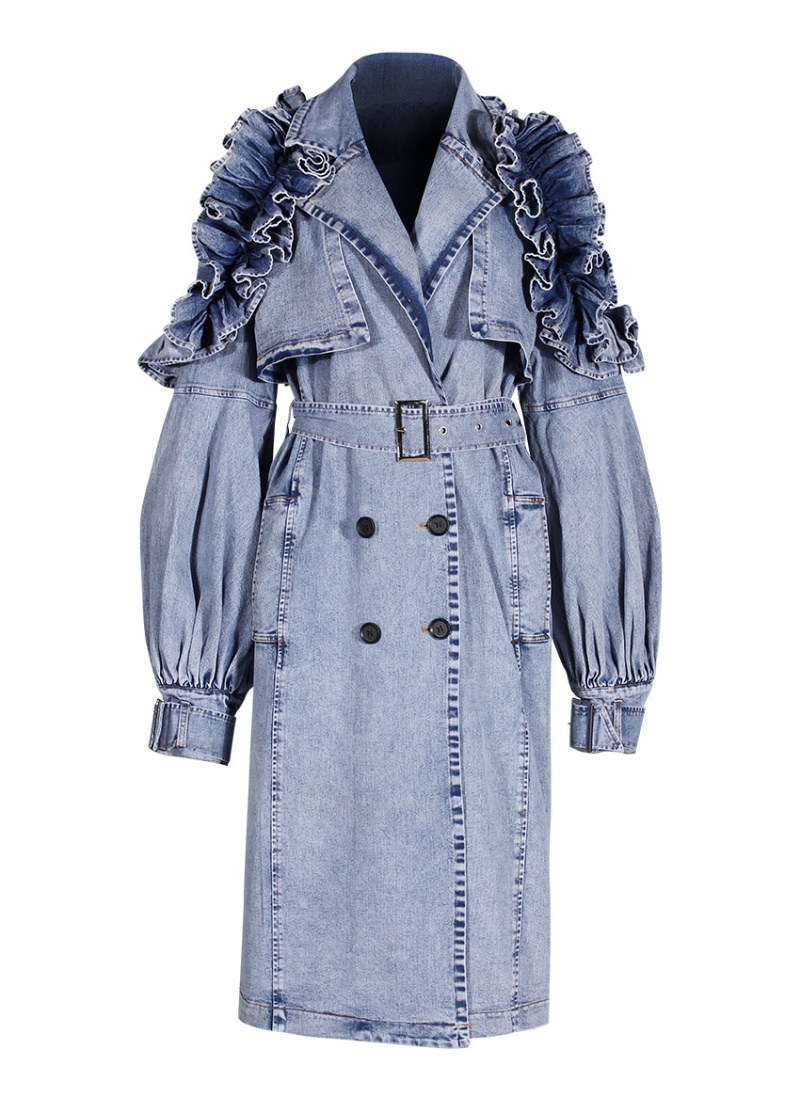 Fashion pinched waist coat personality overcoat for women