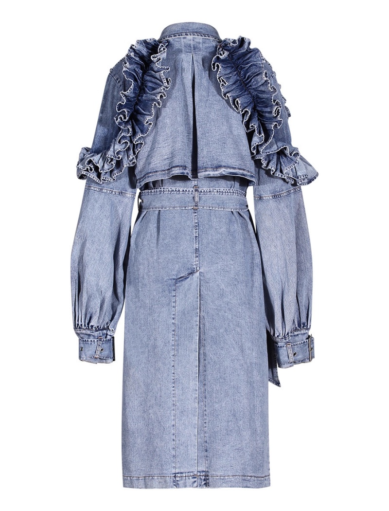 Fashion pinched waist coat personality overcoat for women