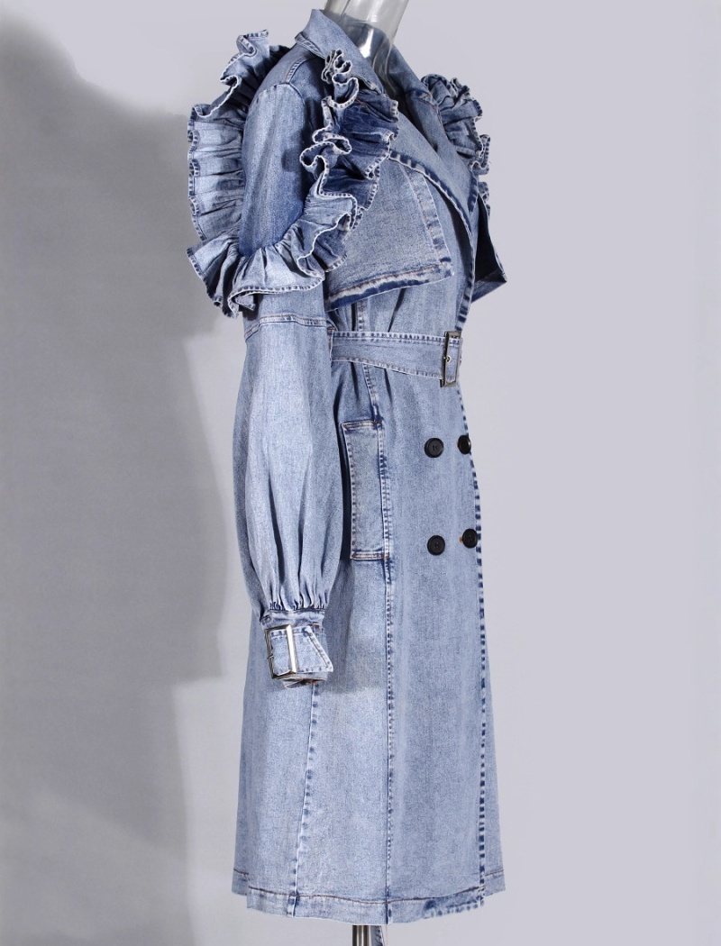 Fashion pinched waist coat personality overcoat for women