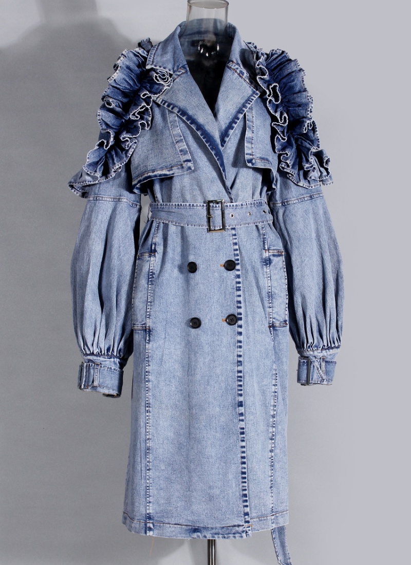 Fashion pinched waist coat personality overcoat for women