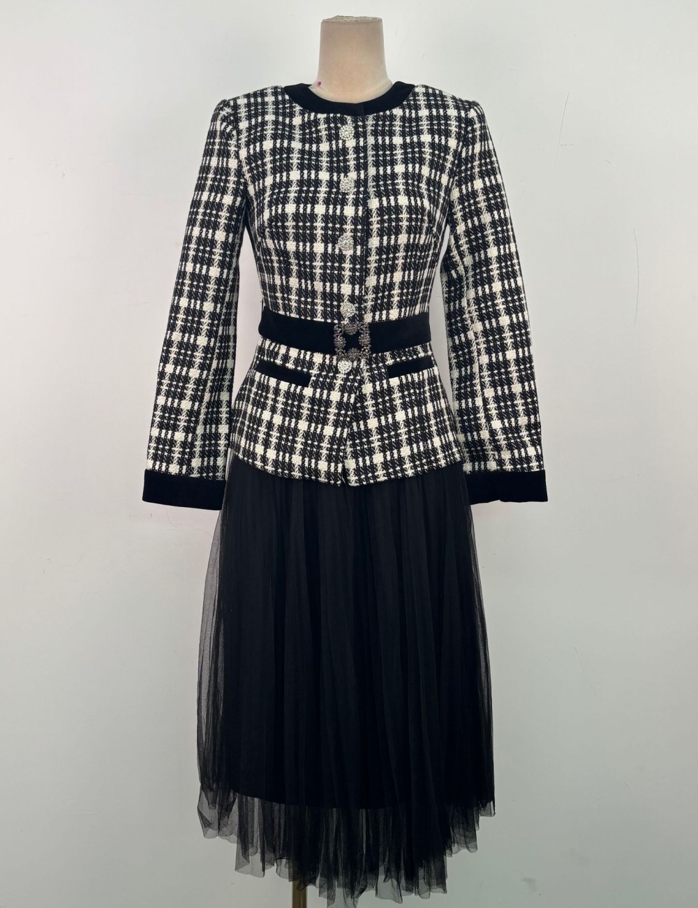 Temperament skirt autumn and winter tops 2pcs set