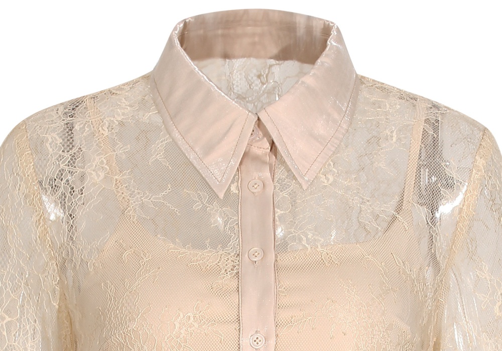 Fashion splice thick and disorderly lotus leaf edges shirt