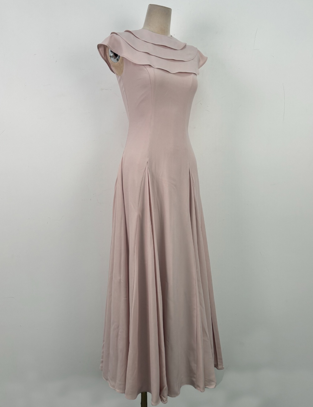Slim lotus leaf edges long dress ladies niche dress