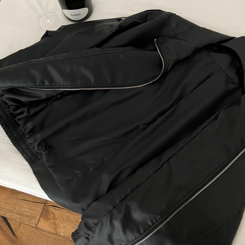 Black retro leather coat locomotive autumn jacket for women
