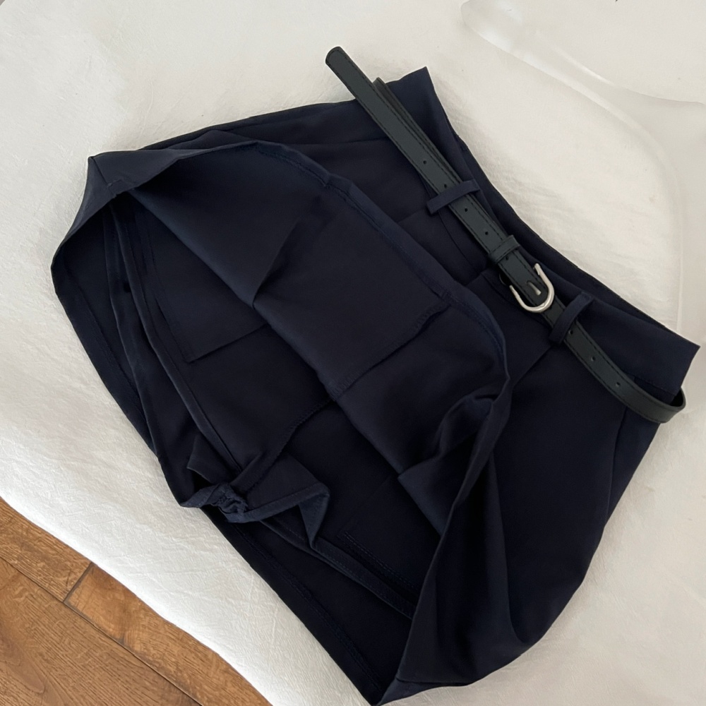 Long sleeve navy style skirt stripe T-shirt a set