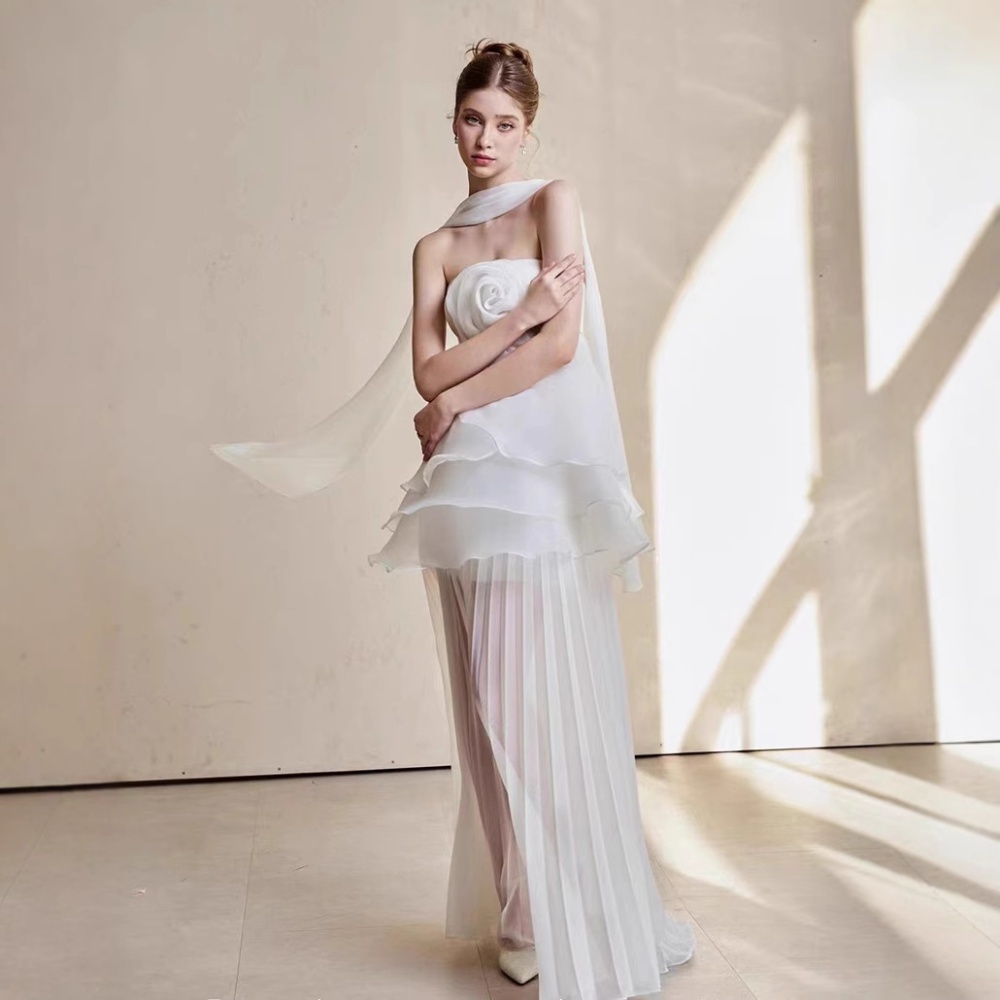 Flowers temperament long skirt tender tops 2pcs set