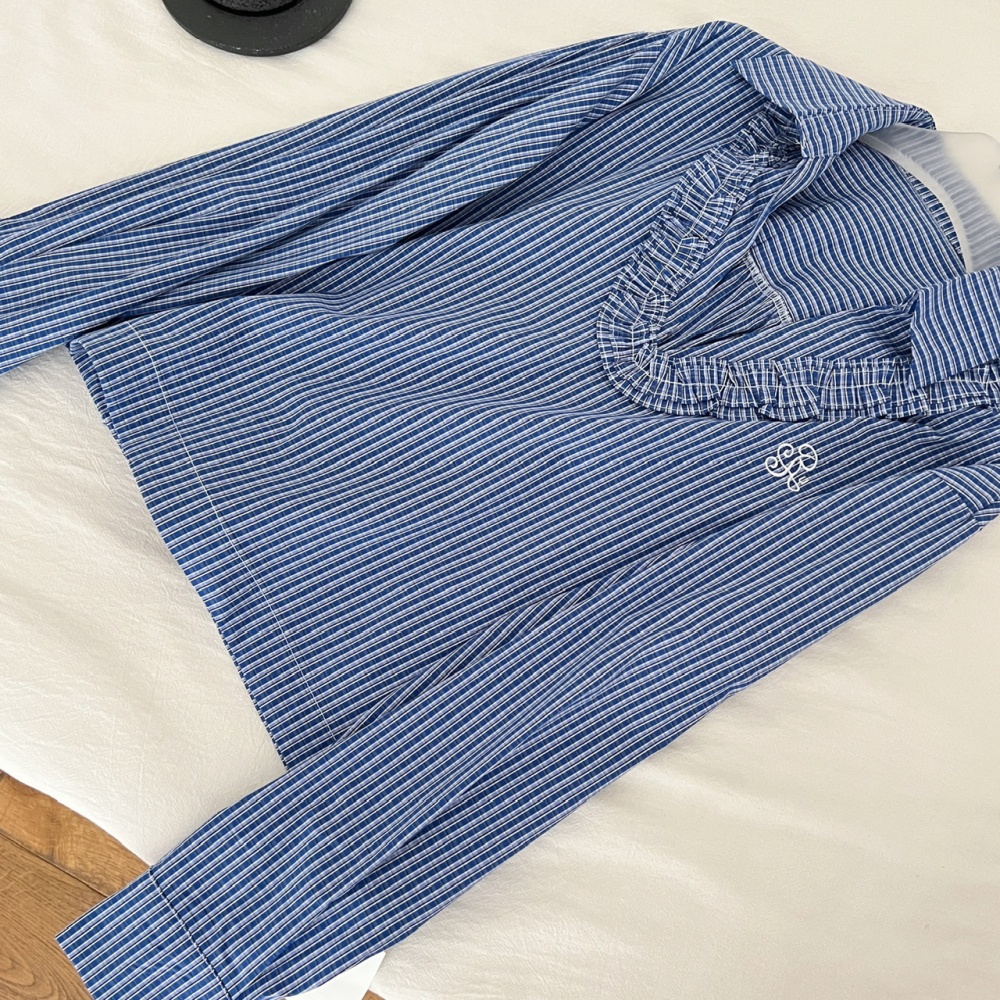 All-match spring and summer long sleeve slim shirt for women