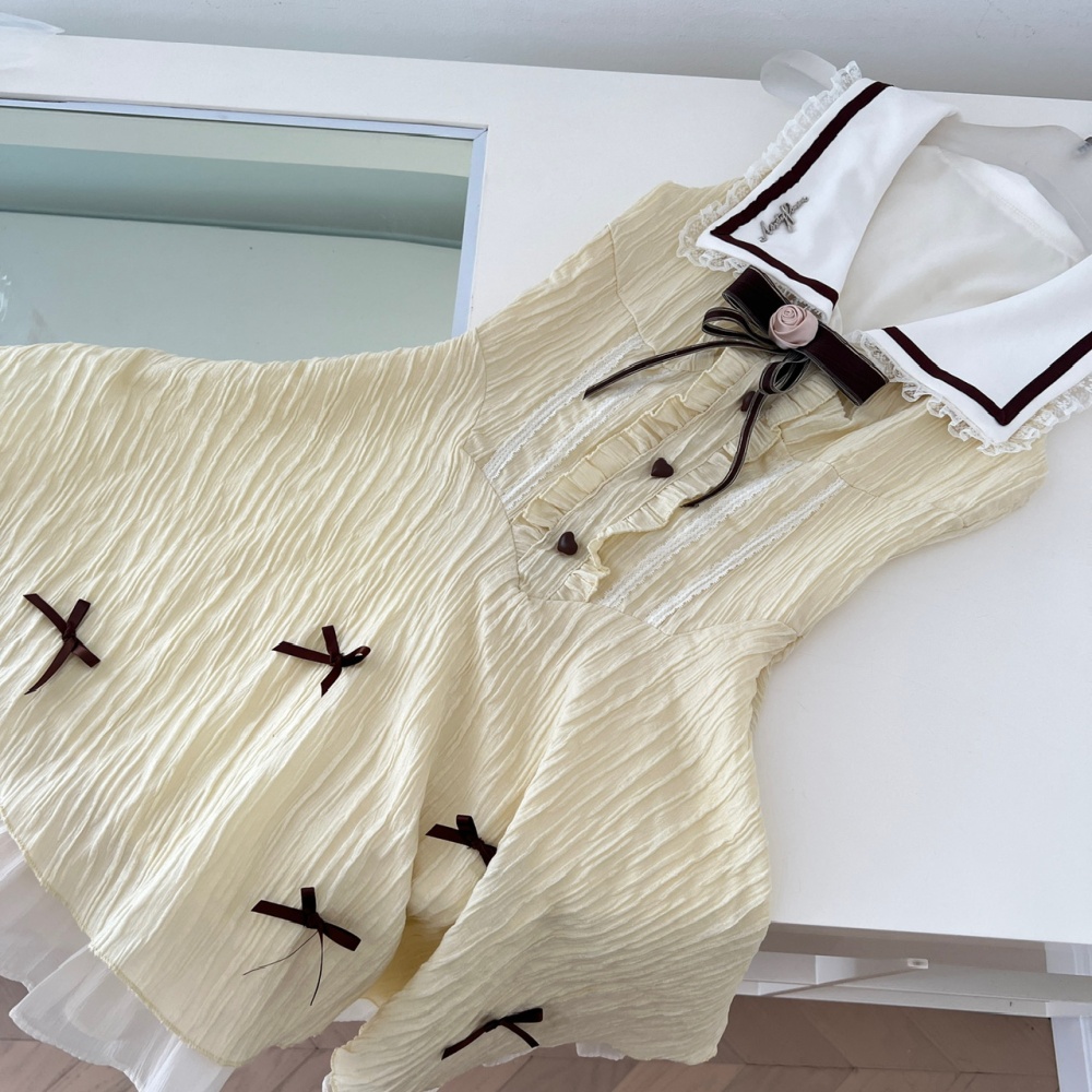 Summer splice sleeveless college lace slim dress