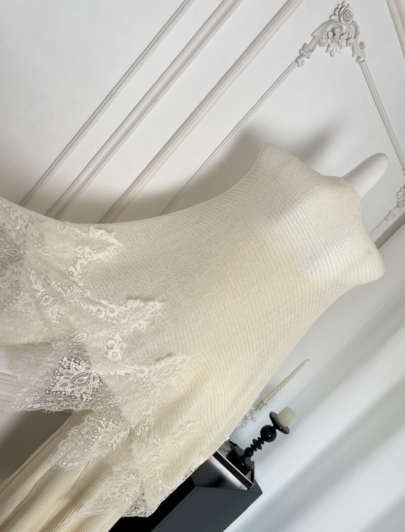 Mohair lace dress splice sling shawl a set