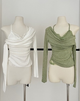 Pseudo-two bottoming shirt T-shirt for women
