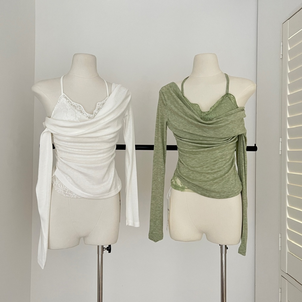 Pseudo-two bottoming shirt T-shirt for women