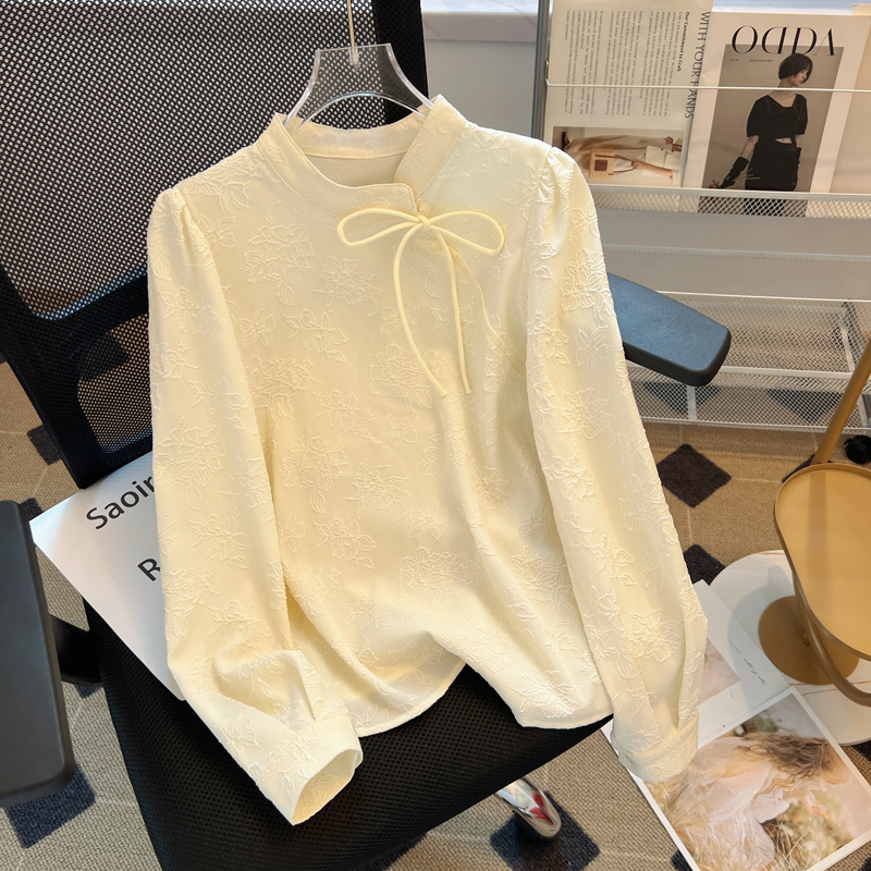 Chiffon lotus leaf edges tops temperament shirt