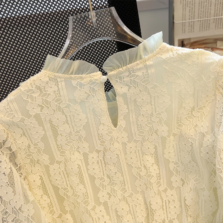 Autumn lace tops commuting light luxury shirt for women